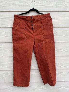 Boden Women's Rust Button-Front Chino Utility pant